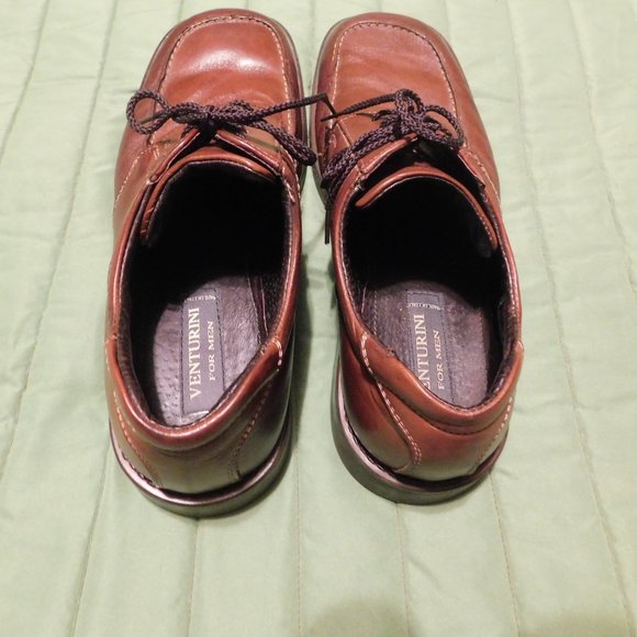 Men's VENTURINI gorgeous & supple Italian leather square toe brown shoes GUC 11 - Picture 6 of 14